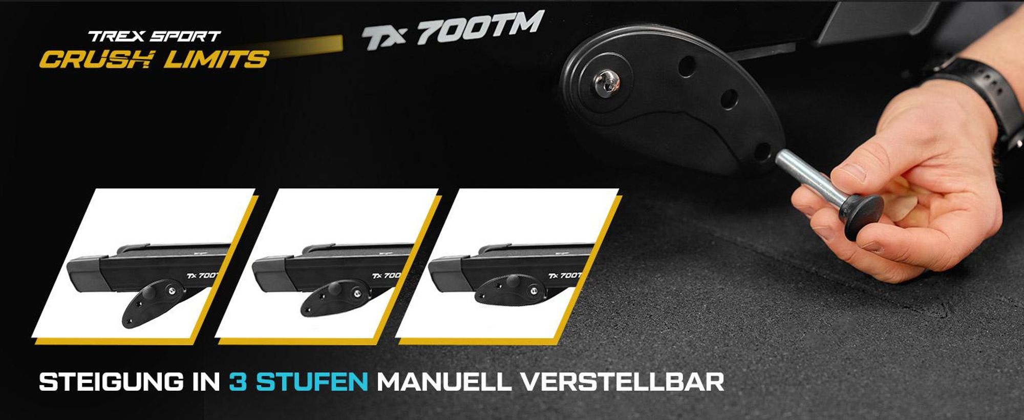 TREX SPORT Laufband für zuhause klappbar elektrisch TX-700TM RUNVO | Treadmill mit LCD-Display, Bluetooth, bis 16 km/h, 15 Programme, 2 PS, bis 120kg