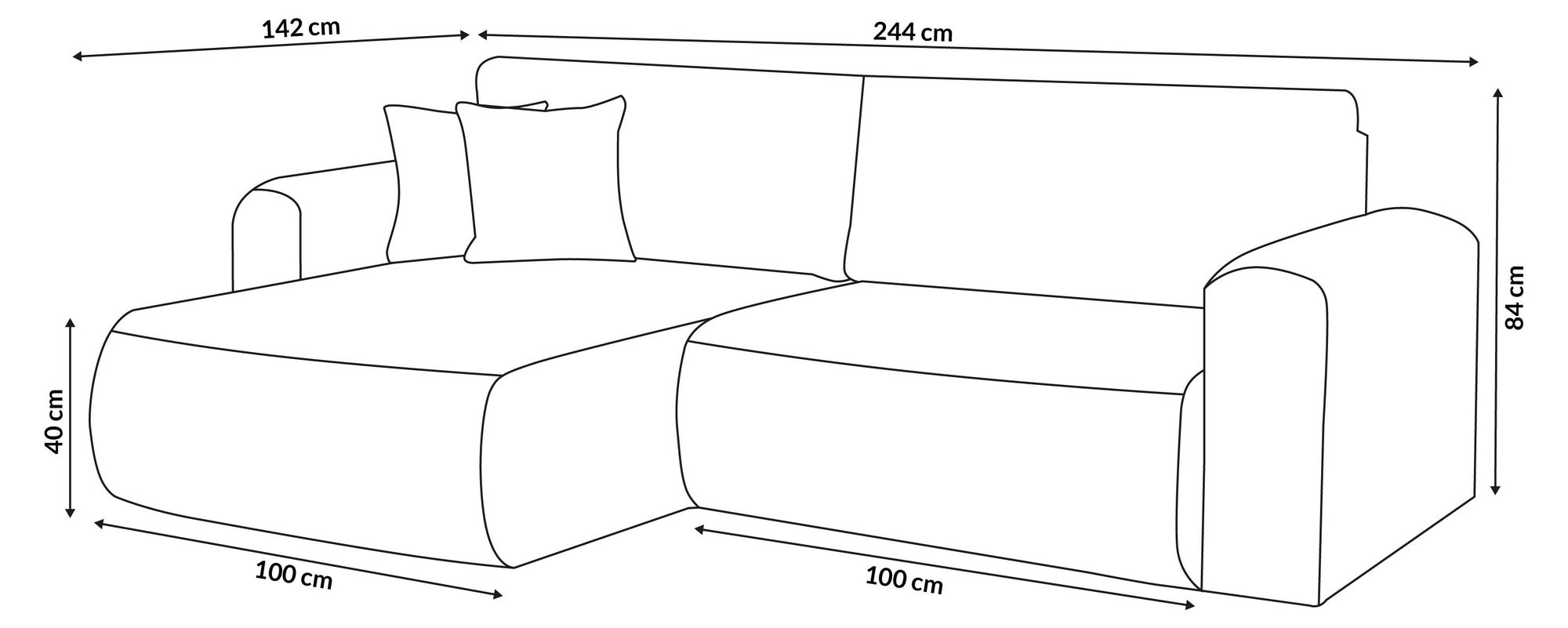 VENASI TILLY Universell Ecksofa mit Schlaffunktion und Bettkasten Cord BRAUN Schlafsofa Sofa