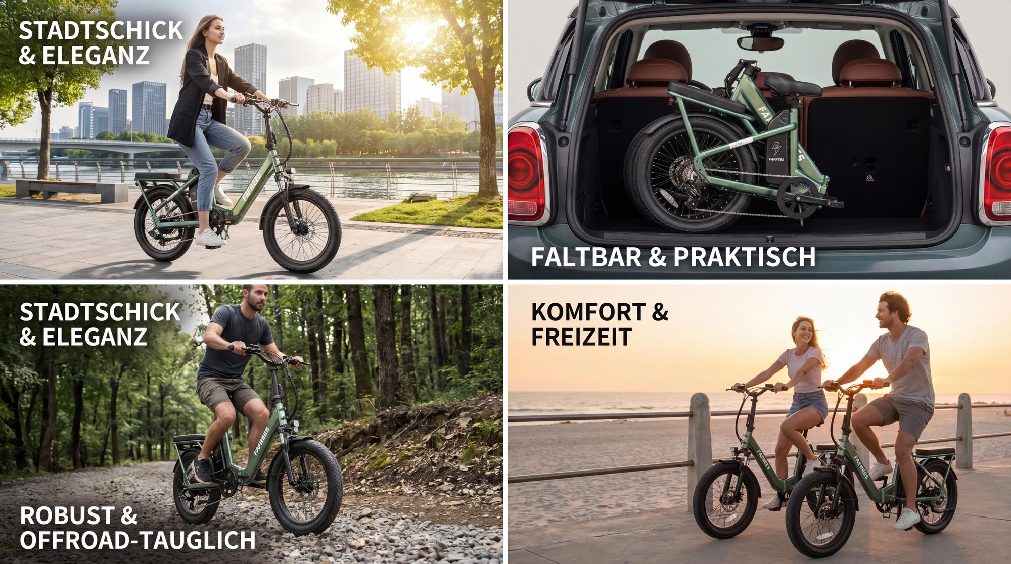 E-Bike Faltrad mit 36 V 25 Ah Akku bis zu 120 km Pedelec Aluminiumlegierung 20 Zoll Klapprad 250 W, Blaugrün