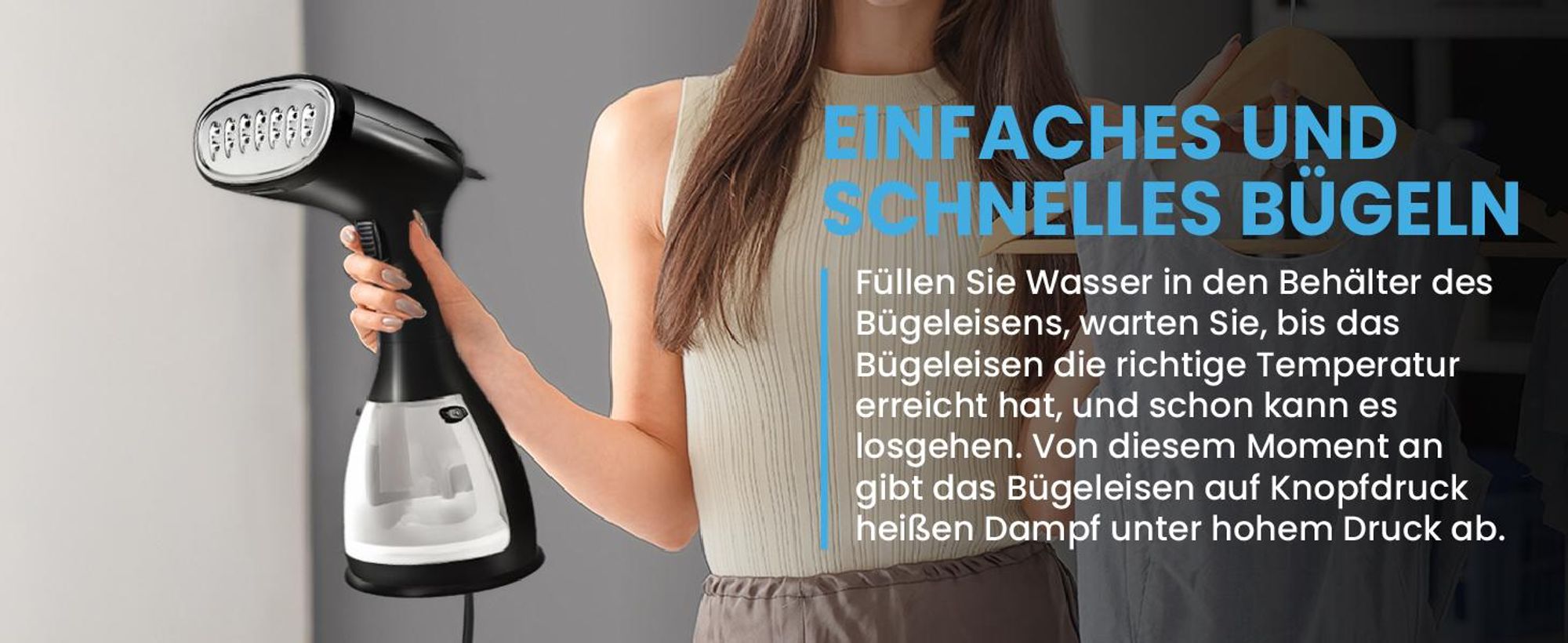 Dampfglätter Dampfstoß in praktischer Reisegröße