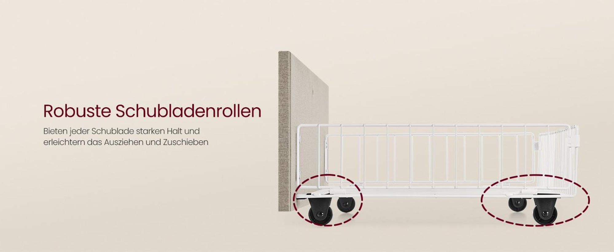 VASAGLE Doppelbettgestell, Bettgestell, 140 x 200 cm, LED, Metallbett, 4 Schubladen, Ladestation, verstellbares gepolstertes Kopfteil, Cappuccinobeige