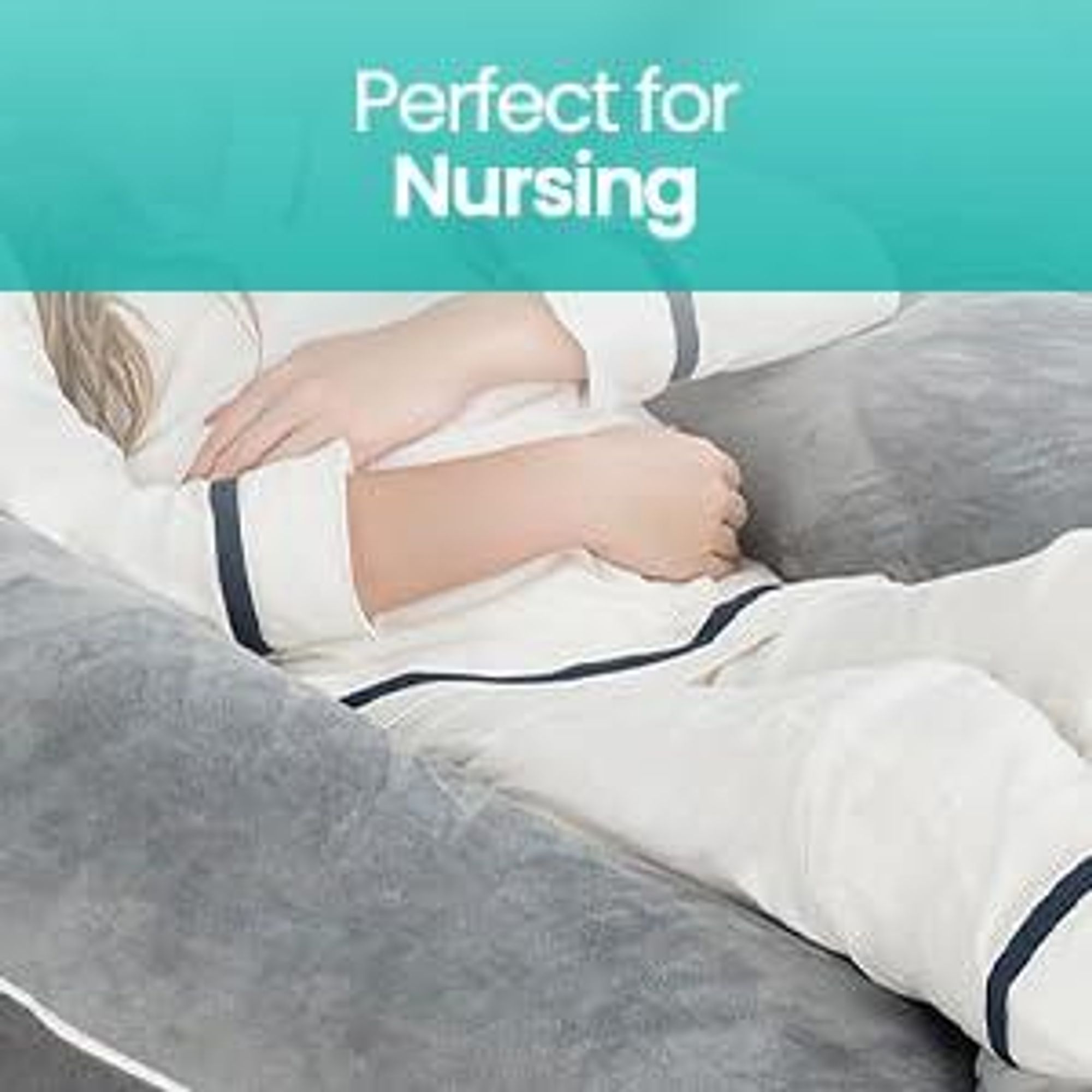 Strex Schwangerschaftskissen XXL - 280cm - Abnehmbarer Bezug - Seitenschläferkissen / Body Pillow / Körperkissen / Stillkissen