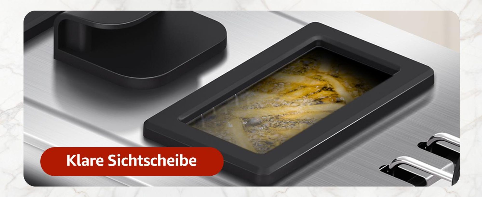 Aigostar - Semi-professionelle Fritteuse, Edelstahl, 2200W, 3L, Transparenter Deckel, Herausnehmbare Innenpfanne, Einstellbarer Thermostat