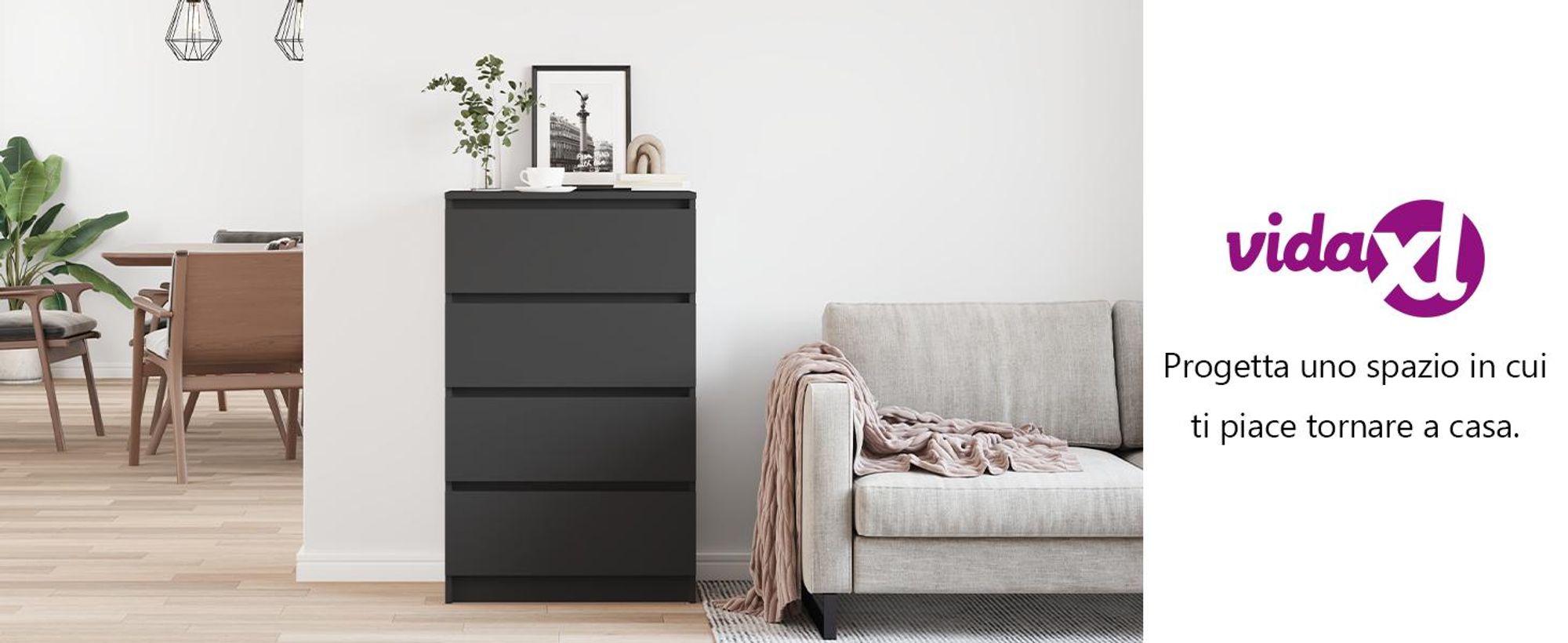 Credenza in legno 60 x 98,5 x 35 cm nero