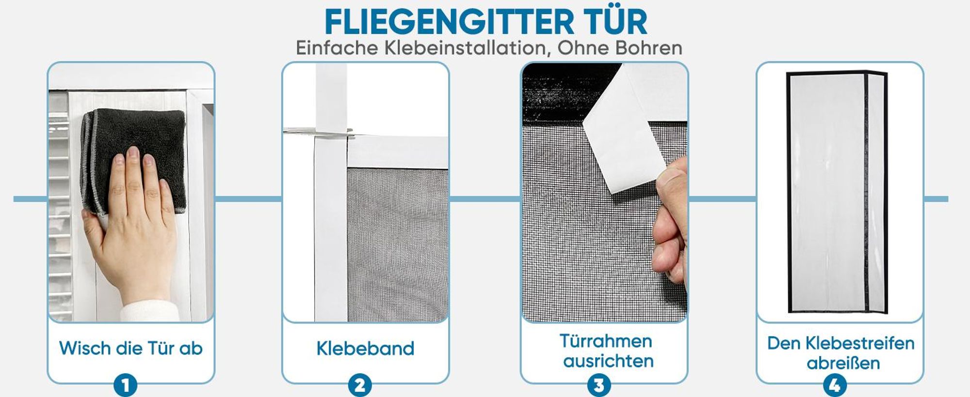 Sekey Fliegengitter Balkontür Magnet Insektenschutz Tür Fiberglas Insektenschutz ohne Bohren Magnet für Seitliches Öffnen Gegen Katzenkrat, 115x225 cm