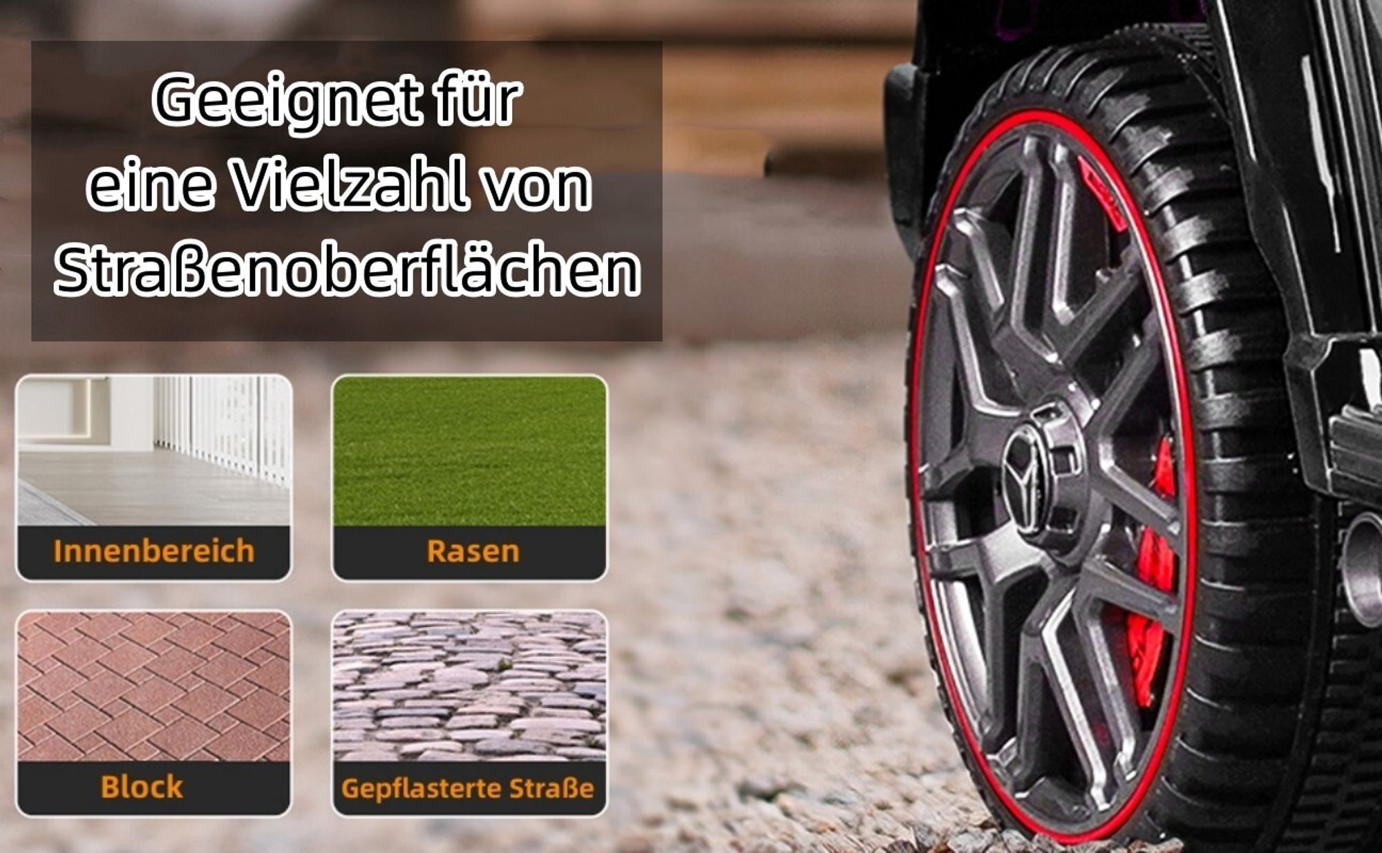 FCH Elektroautos für Kinder Mercedes Benz G63 AMG mit 12V Elektrofahrzeug 2,4G Fernbedienung, 2-türiges Kinder-Elektrofahrzeug mit MP3