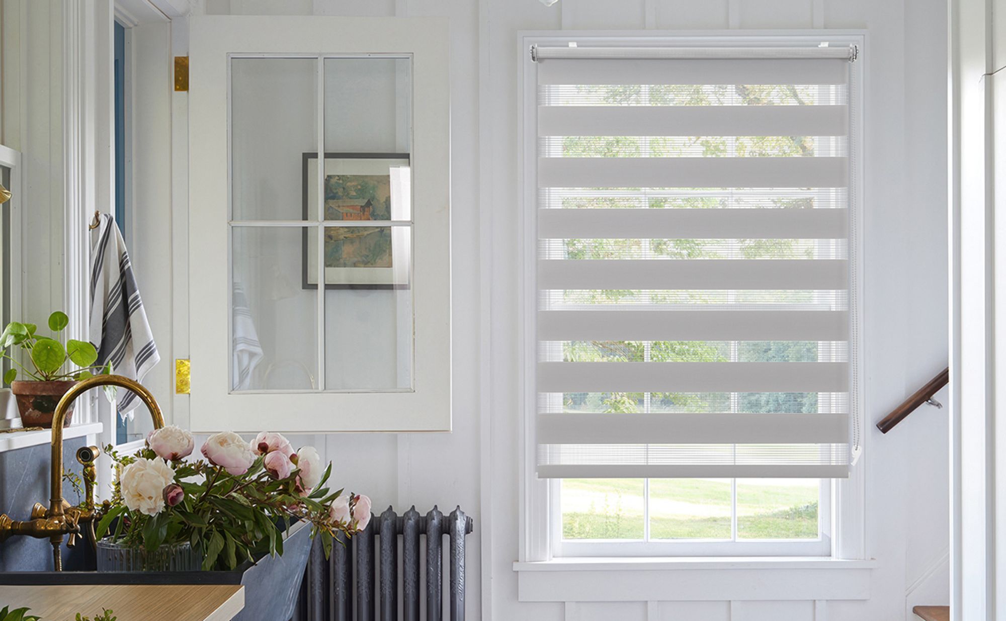 Doppelrollo 65x130cm Grau Duo Rollo Klemmfix ohne Bohren Jalousie Rollos für Fenster und Tür