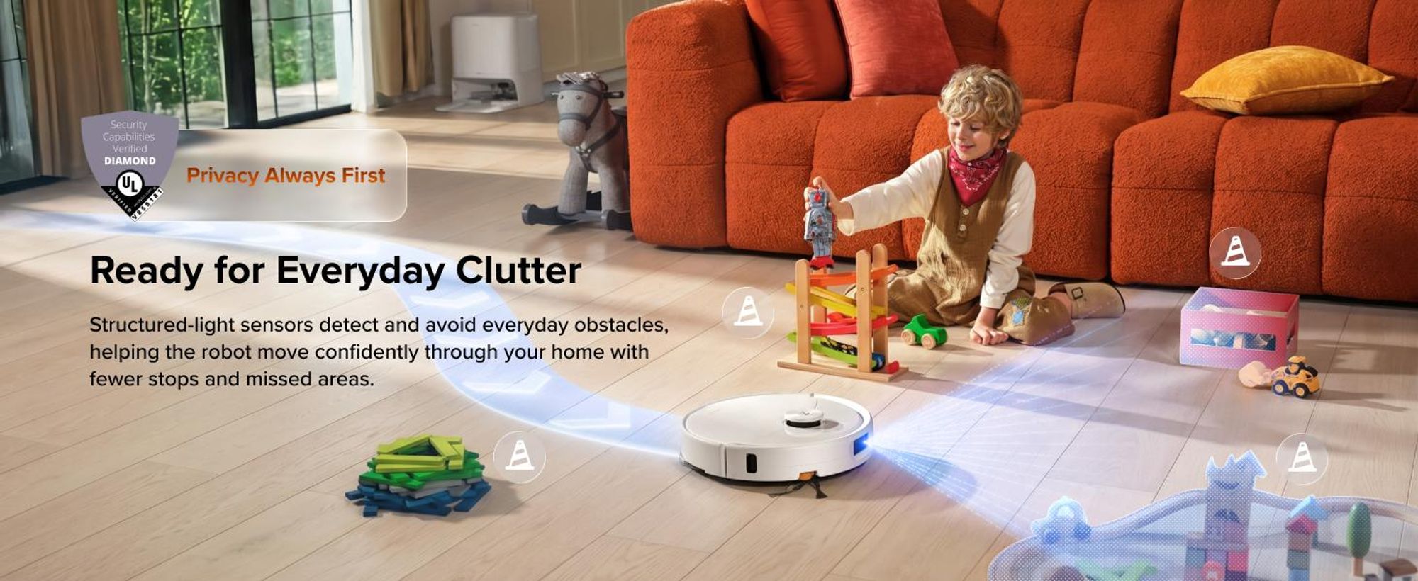 roborock Qrevo 2 Pro Set Saugroboter mit Wischfunktion, 25.000 Pa Saugkraft, Anti-Tangle-System, 75°C Heißwasser-Moppwäsche FlexiArm-Kantenwischsystem