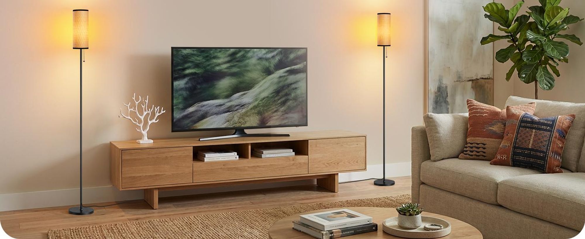 EDISHINE Stehlampe Wohnzimmer, Moderne Stehleuchte Schwarz mit geflochtenem Seil-Lampenschirm & Marmorsockel,inkl. 6W LED-Lampe