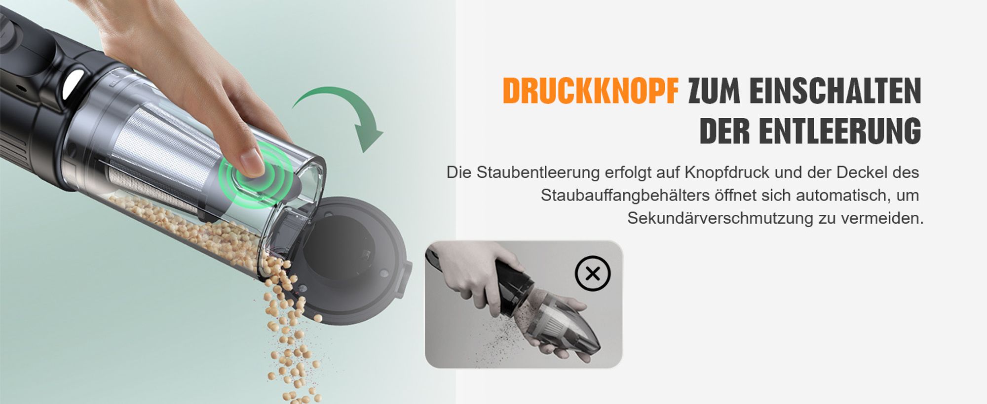 Akku-Staubsauger,Stielstaubsauger,8000Pa Handstaubsauger,6-In-1 Kabelloser Staubsauger Und LED Handstaubsauger,Autostaubsauger,Für Harte Böden Teppich