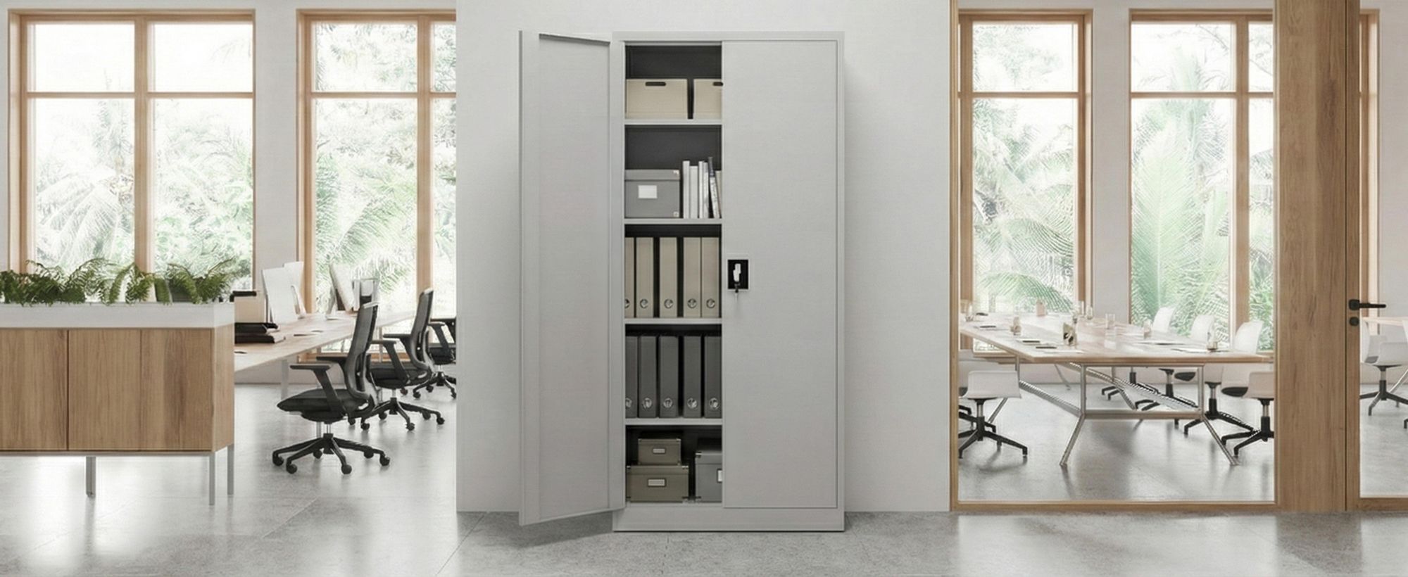 Muralo Metallschrank für Büro AKTENSCHRANK für Dokumente und Ordner – Stahlschrank – Anthrazit – abschließbar 90x40x185cm