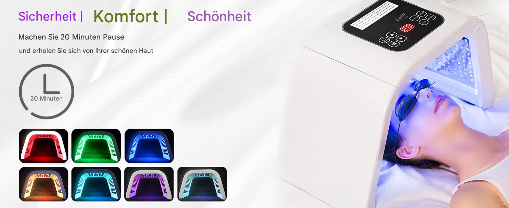 LED-Gesichtslichttherapie, 7-in-1-Farb-LED-Gesichtsmaske, Gesichts- und Körperschönheitsausrüstung