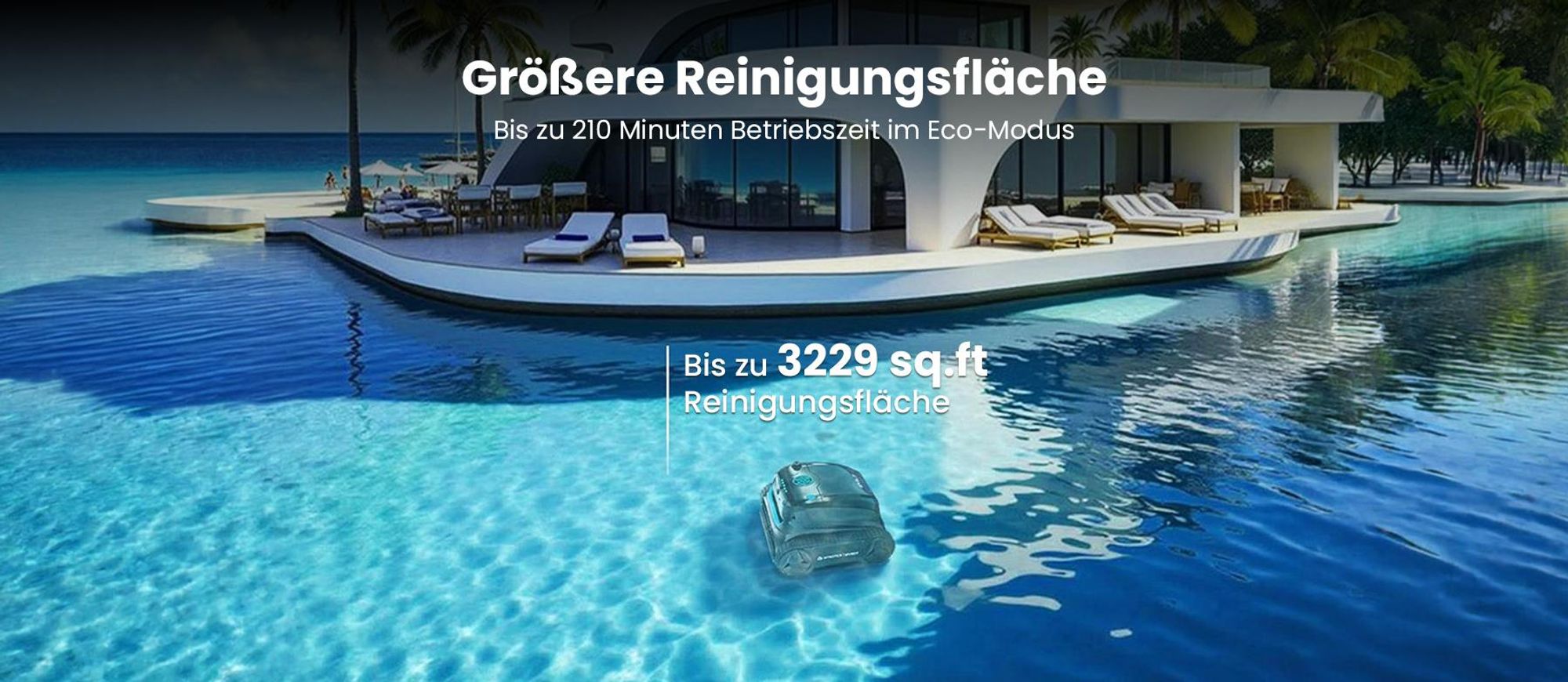 WYBOT S2 Vision kabelloser Poolroboter mit integrierter AI Kamera 210 Min Betriebszeit 8 verschiedene Reinigungsmodi
