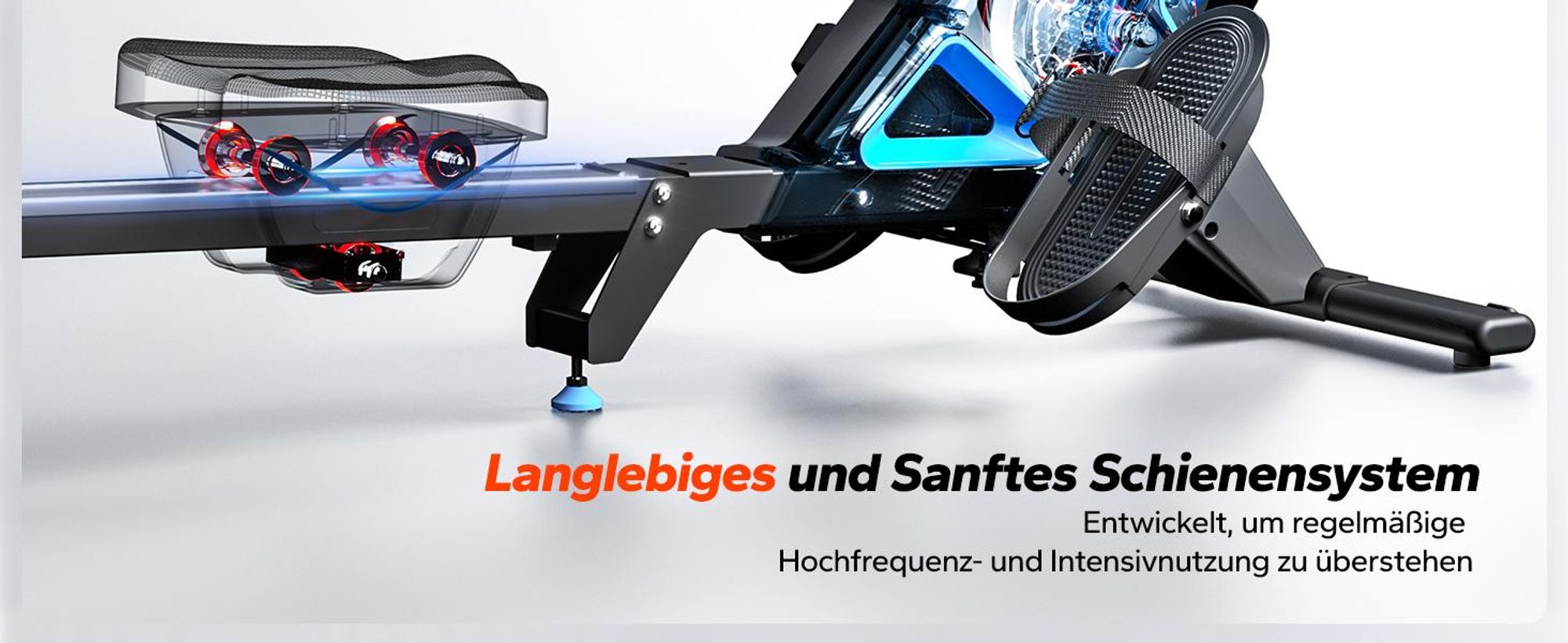 MERACH klappbares Rudergerät – leise Magnetbremse, 16 Stufen, LCD-Display & Tablet-Halter, Kinomap-App, gepolsterter Sitz, Ganzkörper-Workout