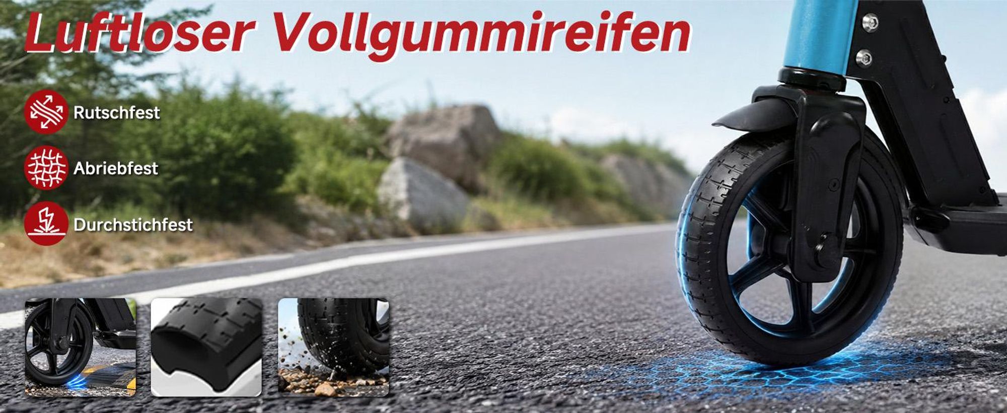 Kinder Elektroroller, 150W E-Scooter für Kinder, 16 km/h Kinderroller mit LED-Anzeige, RGB-Licht, Frontlicht, Doppelbremse, klappbar, 6,3 Zoll Vollgum