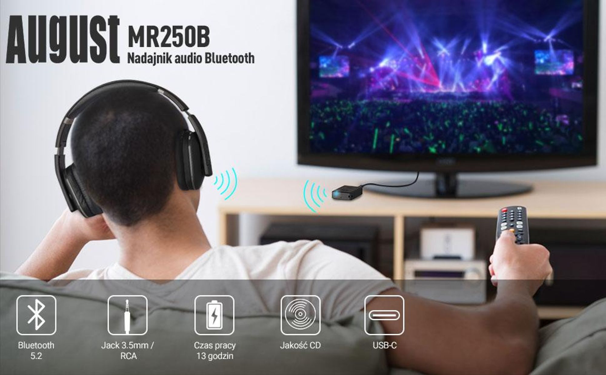 Sierpniowy nadajnik audio Bluetooth MR250B