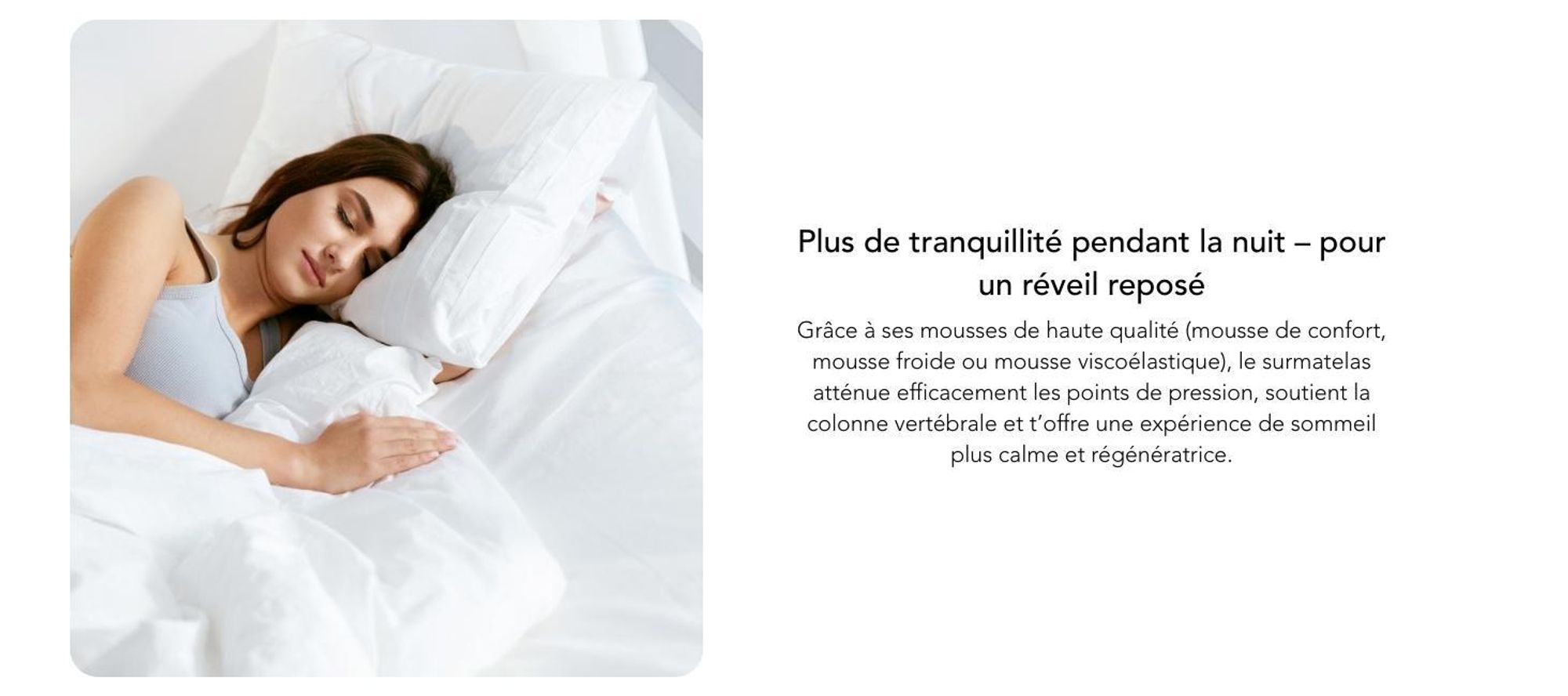 Surmatelas ergonomique en mousse froide | 180 x 200 | pour tous les matelas | XDREAM Pure Surmatelas