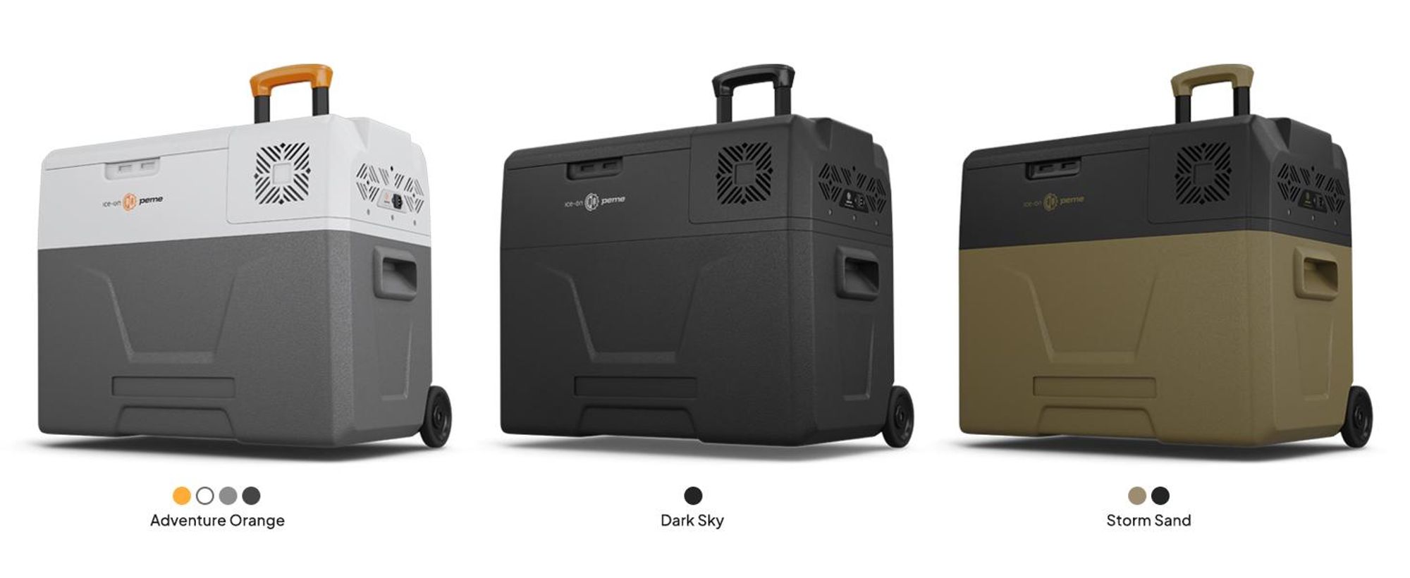 Lodówka turystyczna PEME Expedition z kompresorem, 39 l – Sand Storm, lodówka samochodowa, zamrażarka elektryczna, do ciężarówek i samochodów osobowych, na kółkach, -20°C, solidna konstrukcja