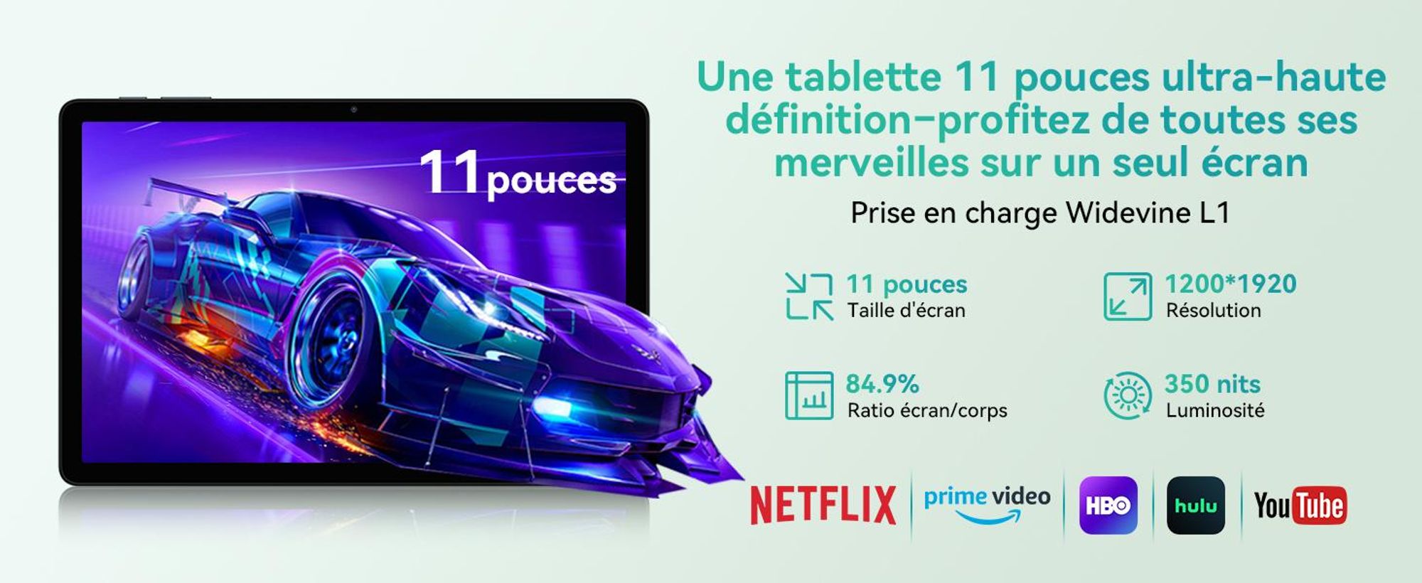 KINGRID T90 Tablet 11 pouces, Android 16,24GB(8+16)RAM+128GB ROM(2TB TF), 5G WiFi, stylet/souris/clavier, 8000mAh, 16MP+8MP, Widevine L1, Gemini AI Tablet