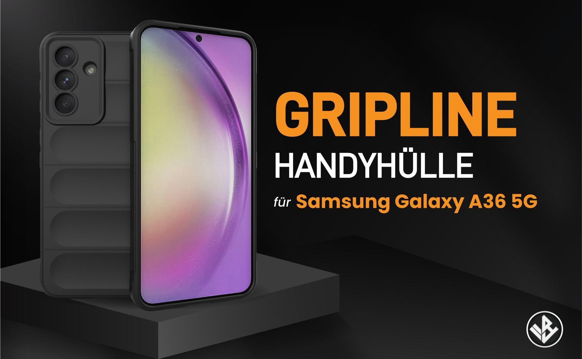 Schwarze ergonomische Grip Schutzhülle für das Samsung Galaxy A36 5G