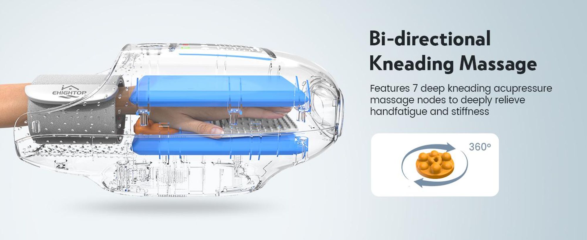 Handmassagegerät mit innovativer Kühlung-6 Modi & 3 Timer, Luft-Wärme-Kombination, Rollmassage und Handgelenk Airbag-Massage für Hand, Finger