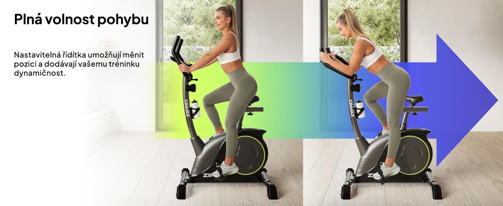 Zipro Domáci trenažér Nitro – Magnetický domáci trenažér Ergometer pre domáce použitie Tichý fitness bicykel s meraním pulzu, nastaviteľným sedadlom (H/V) a LCD displejom