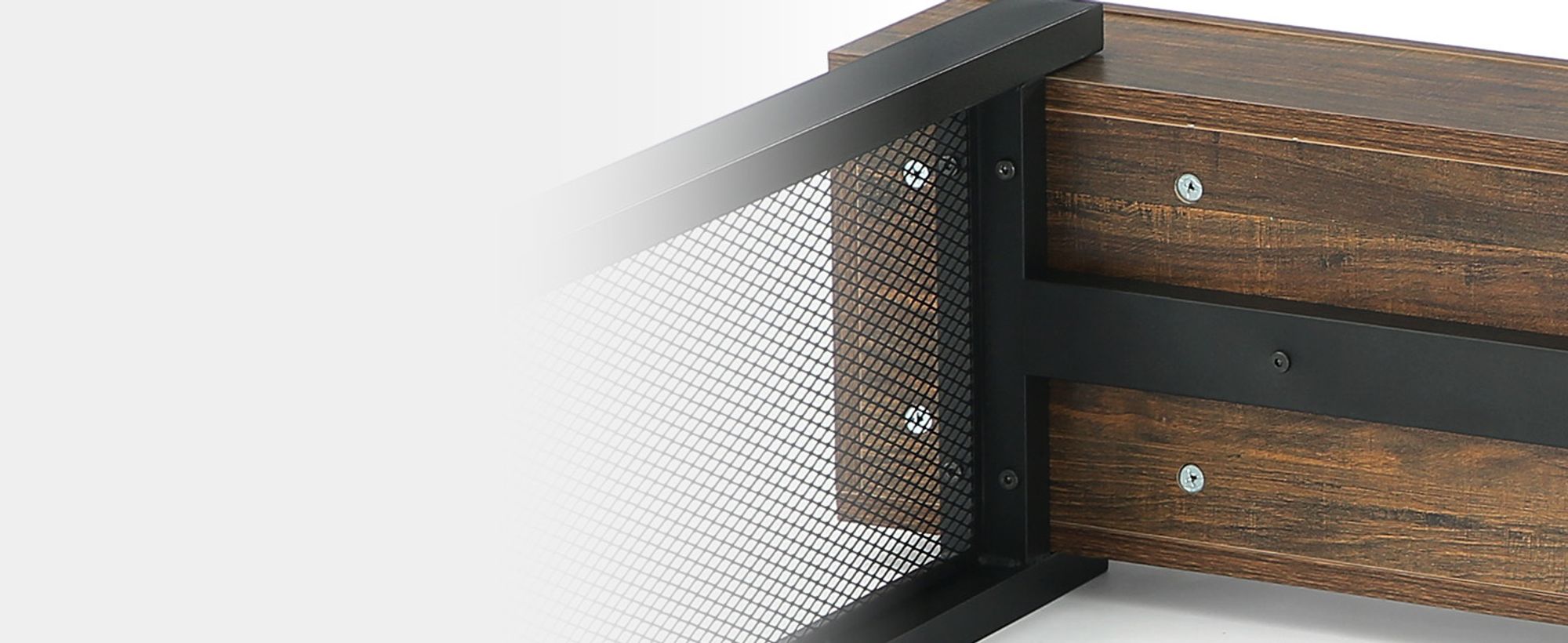 Tribesigns Konsolentisch mit Stauraum, 105 cm Eingangstisch im Industriestil aus Metallgeflecht, schmaler Sofatisch für Wohnzimmer, Flur, rustikal