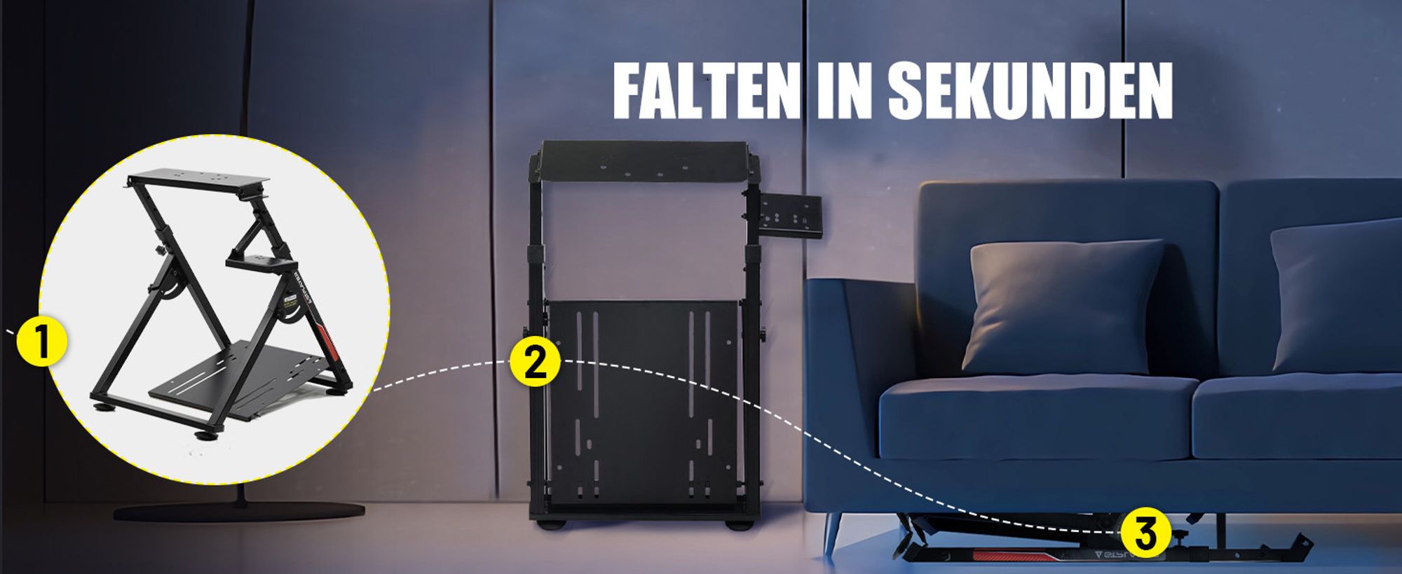 GTPLAYER Lenkradständer Lenkrad Gaming Wheel Stand für Logitech Controller Neigungsverstellbares Gestell PS4 Xbox PC PS5 red