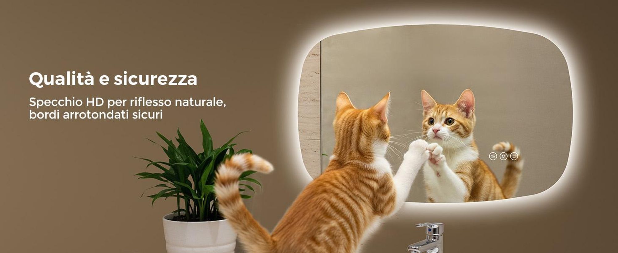 S'AFIELINA 95×60 cm specchio da parete LED - specchio da bagno con illuminazione, vetro HD, dimmerabile, LED a 3 colori, antiappannamento, appendibile in orizzontale e in verticale
