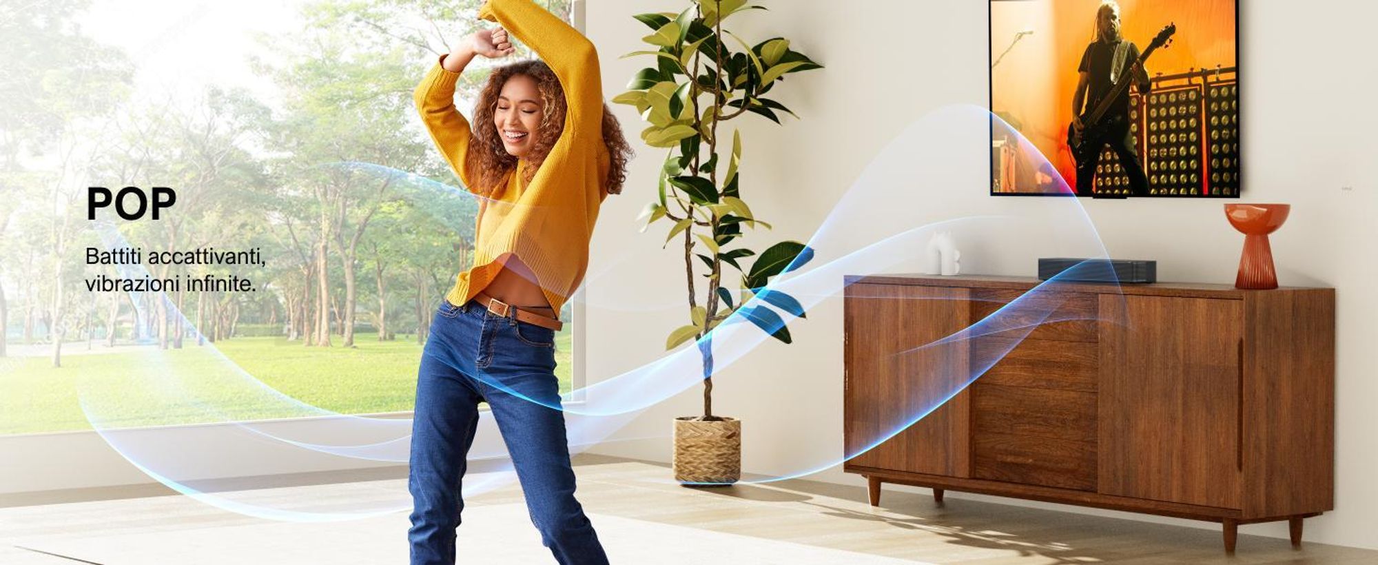 ULTIMEA Soundbar a 2.1 canali per TV con bassi regolabili, controllo tramite app, soundbar all-in-one, altoparlante TV Bluetooth 5.4, Poseidon M20