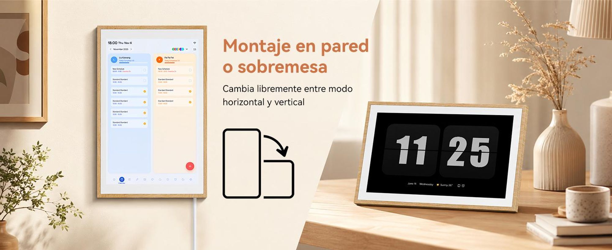 Blackview NEST 10, calendario digital y marco de fotos de 10,1 pulgadas con pantalla táctil, conexión WIFI, resolución de 1280x800, formato 16:10, función de compartir fotos, control parental y diseño de madera