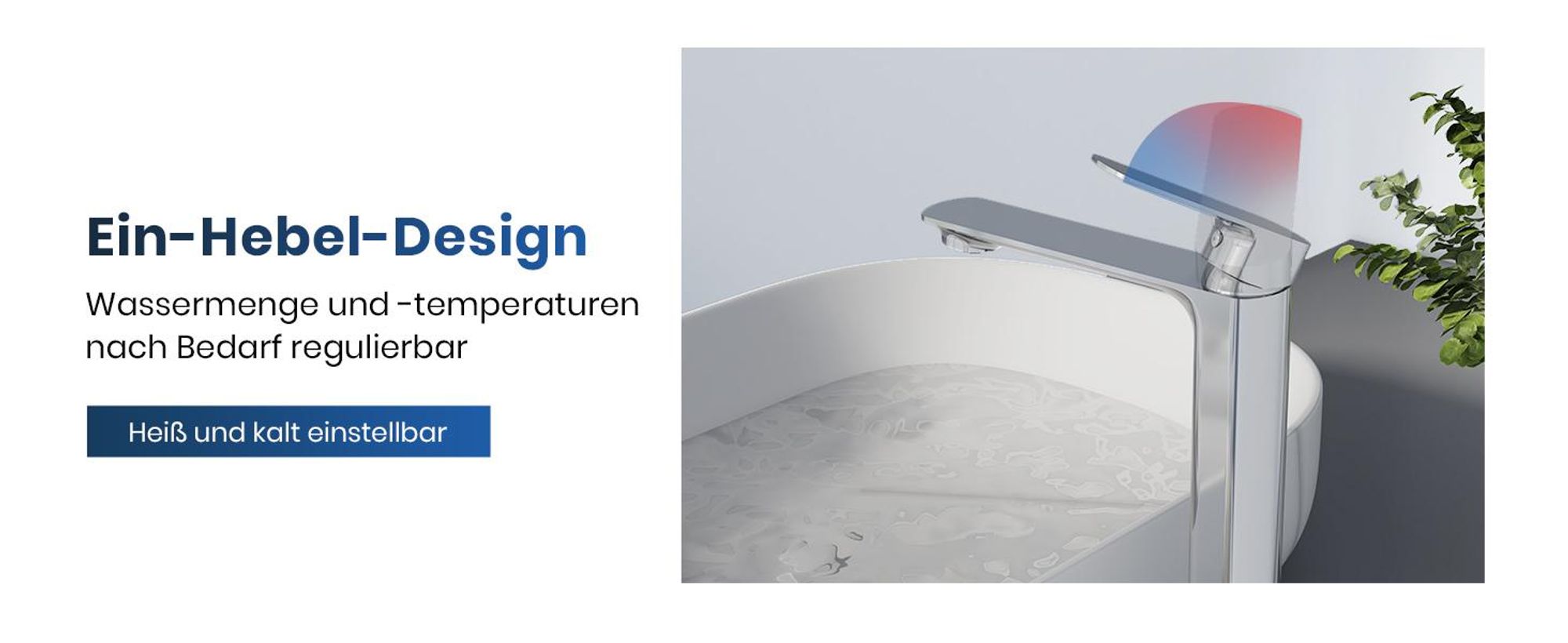 EMKE Waschbeckenarmatur Waschtischarmatur Badarmatur Einhebelmischer Wasserhahn Bad aus Messing 269 x 215 x 49mm Chrom