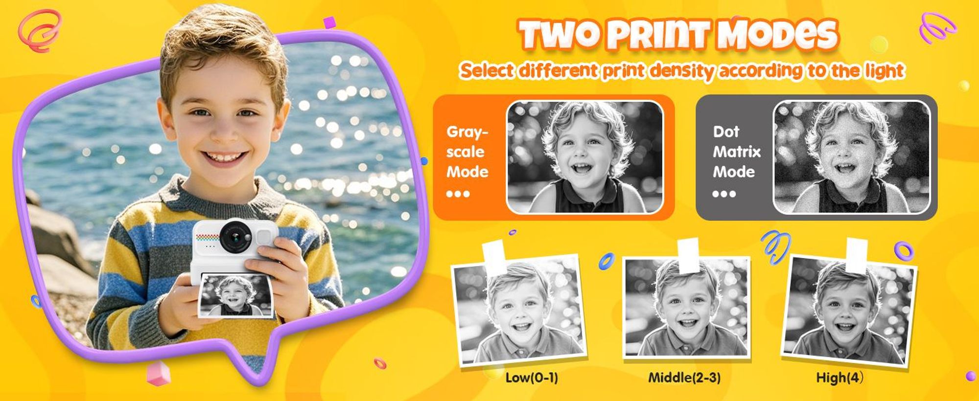 Kinderkamera, Kinder Digitalkamera, Sofortbildkamera, 1080P HD Kinder kamera, mit 32GB Karte & 3 Rollen Druckpapier