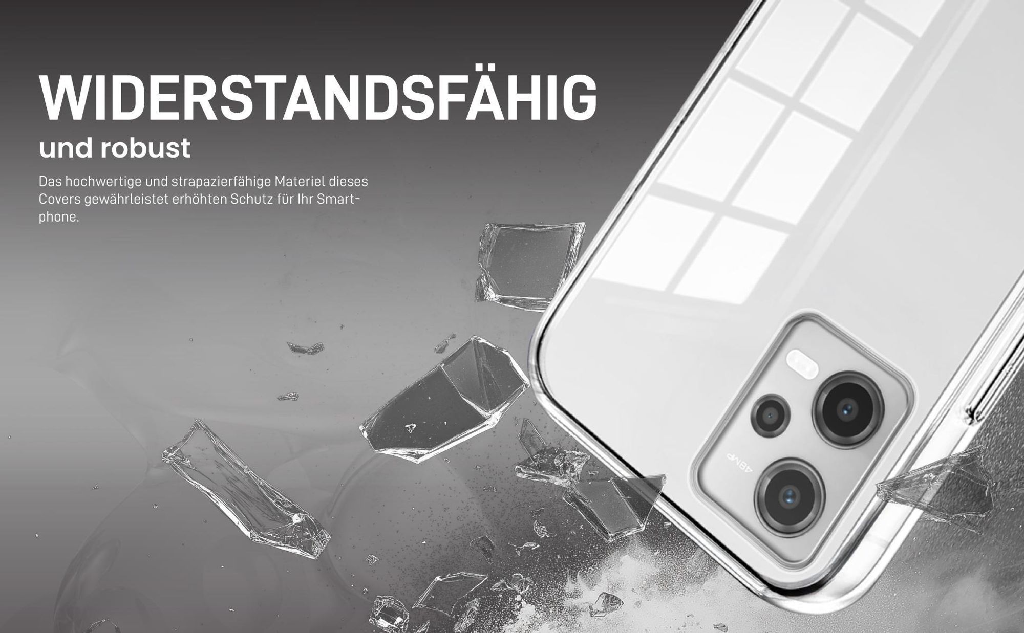 Transparentes Front Back Cover für Xiaomi Redmi Note 12 Pro 5G mit Aufprallschutz