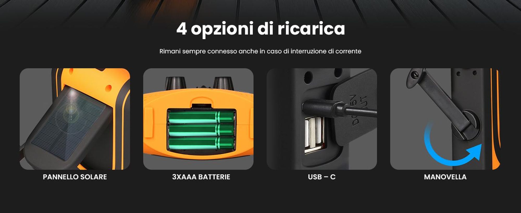 Extralink Radio d’emergenza solare 6000 mAh, Dinamo, Powerbank, Torcia SOS