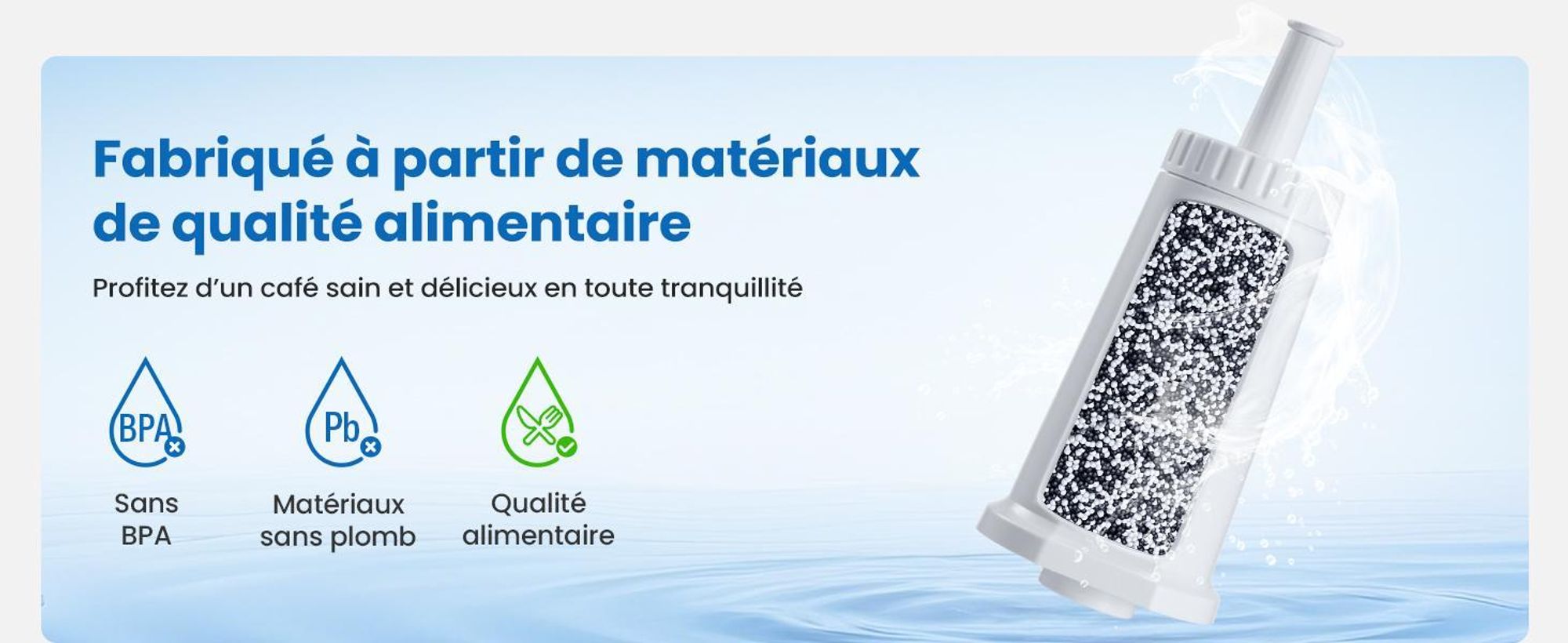 Filtre à eau de rechange pour machine à café Sage, 6 pièces de rechange pour filtre à eau Sage Barista Express Pro, Water Filter pour SES810/SES880/SES920/SES980