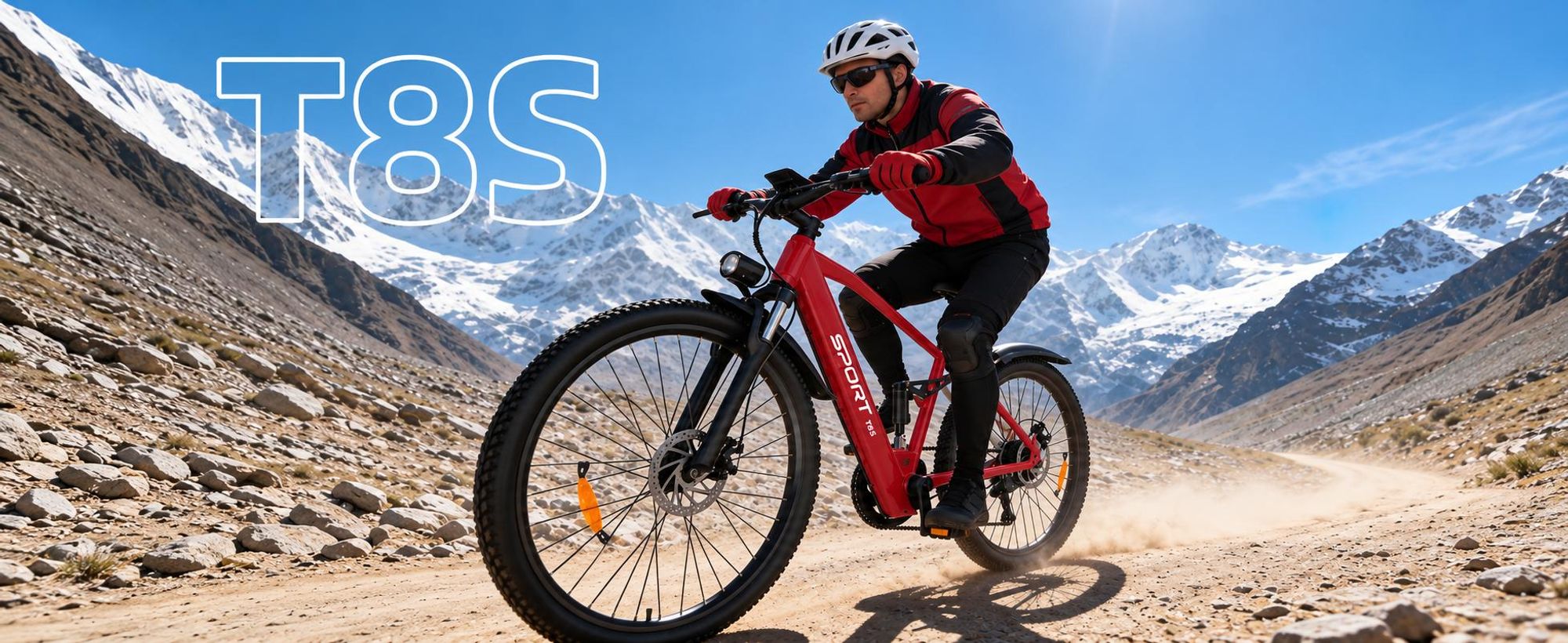 PiXELPiLOT T8S E Bike, Trekking E-Bikes Doppelte Federung, 250W Pedelec, 48V Akku, Shimano 7-Gang, LED-Licht, LCD Display