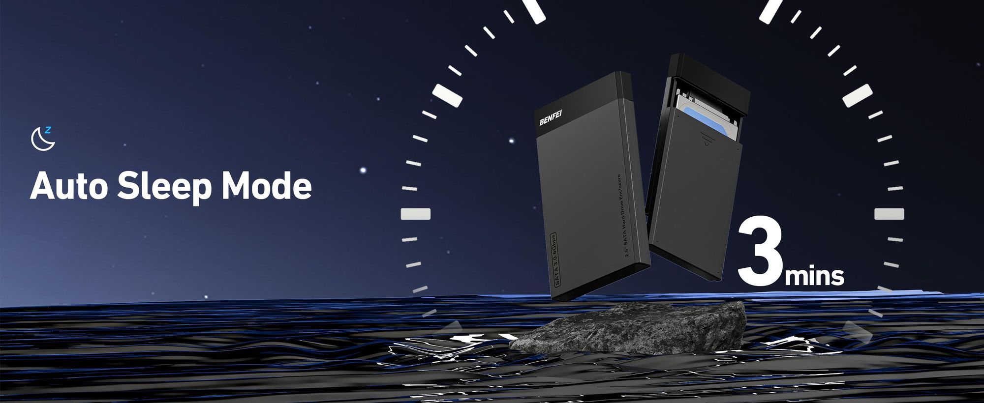 BENFEI Festplattengehäuse 2.5 Zoll Festplattengehäuse SATA III USB 6Gbps
