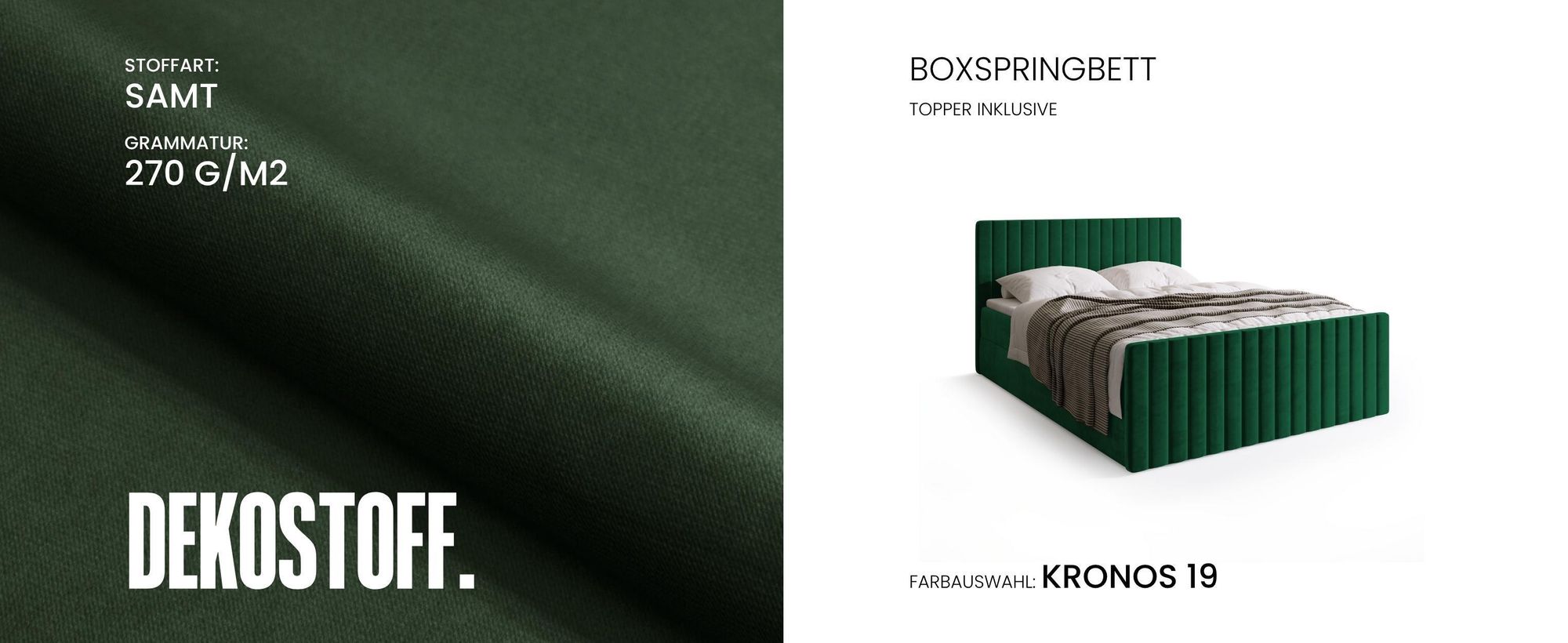 BroMARKT Boxspringbett DREAM DUO mit 2 Bettkasten, Bonell-matratze, Polsterbett, Bett (Schwarz, Kronos 07, 160x200 cm)