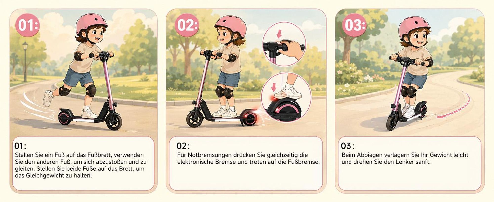 Kinder Elektroroller, 150W E-Scooter für Kinder, 16 km/h Kinderroller mit LED-Anzeige, RGB-Licht, Frontlicht, Doppelbremse, klappbar, 6,3 Zoll Vollgum