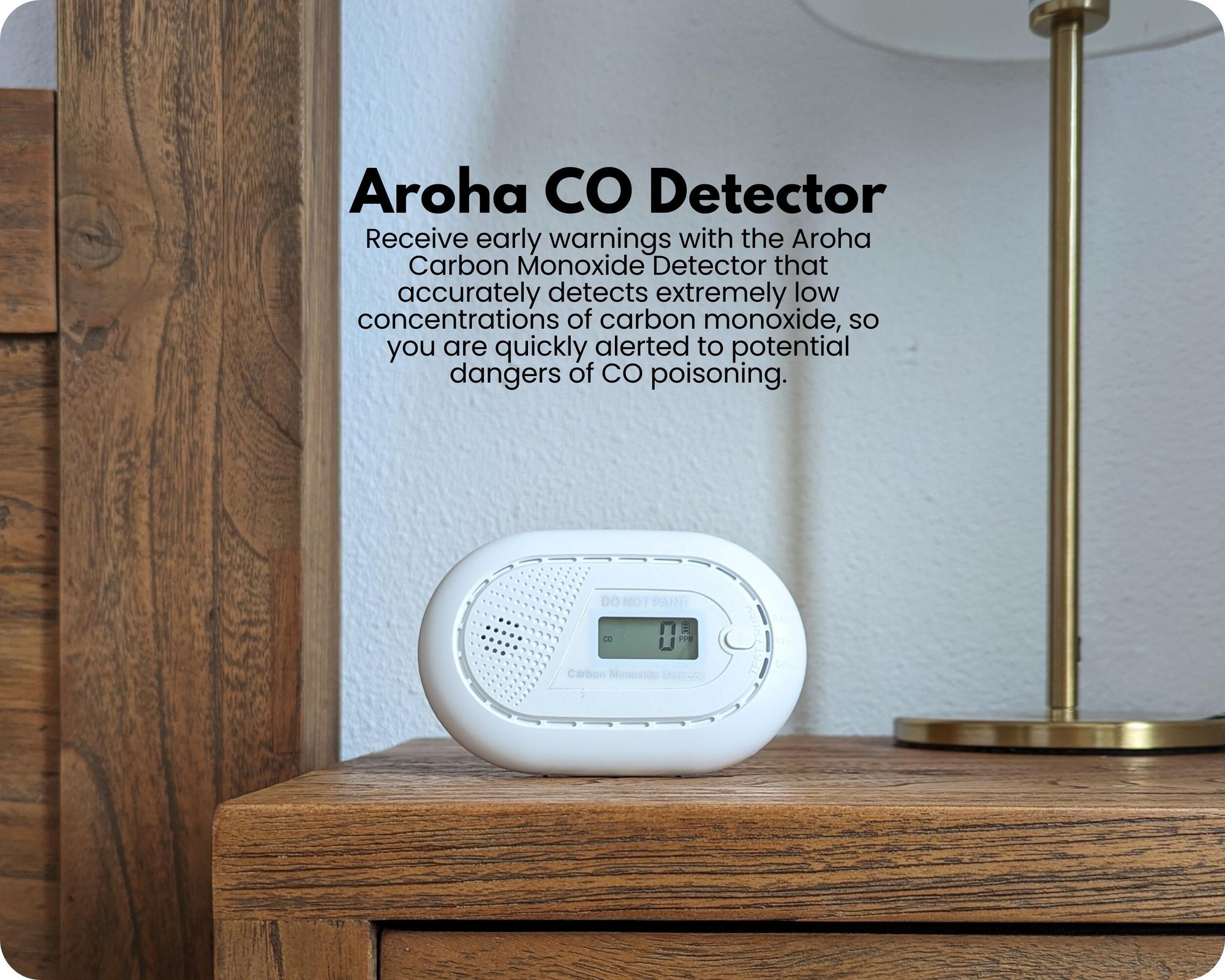 Detektor tlenku węgla Aroha Safety Pro - 10-letnia bateria - Detektor CO do kampera, ostrzegacz CO, miernik tlenku węgla - 1 zestaw