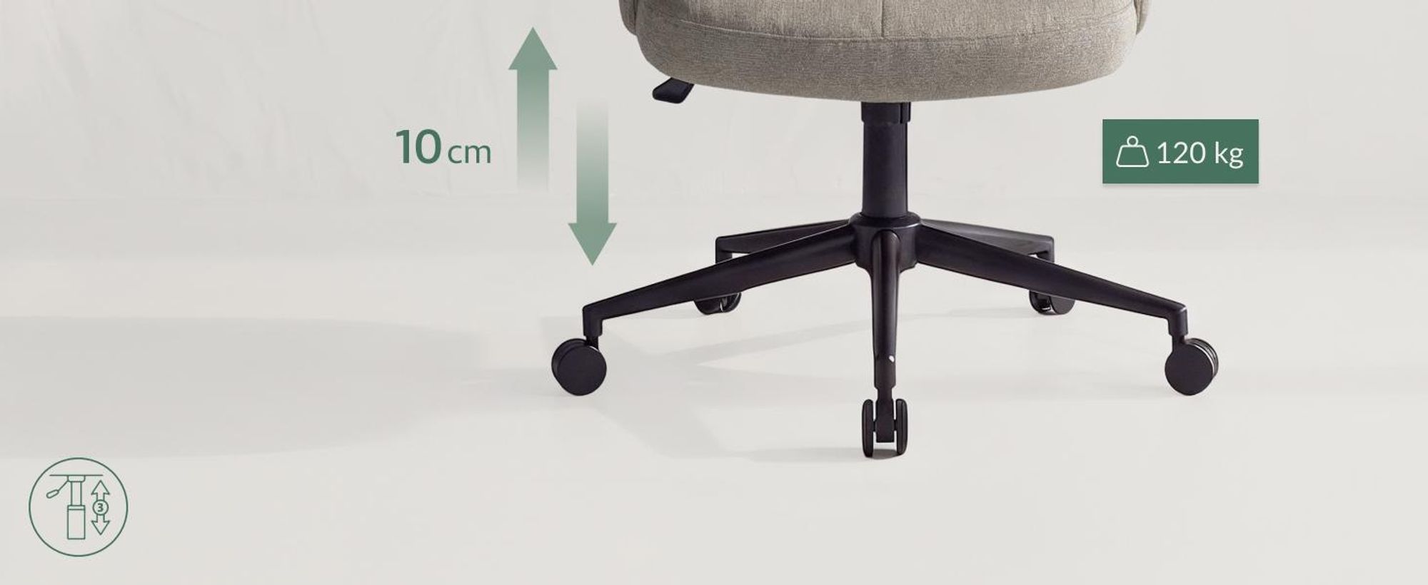 di volio Bürostuhl Parmo, Homeoffice Stuhl mit Rollen, Braun