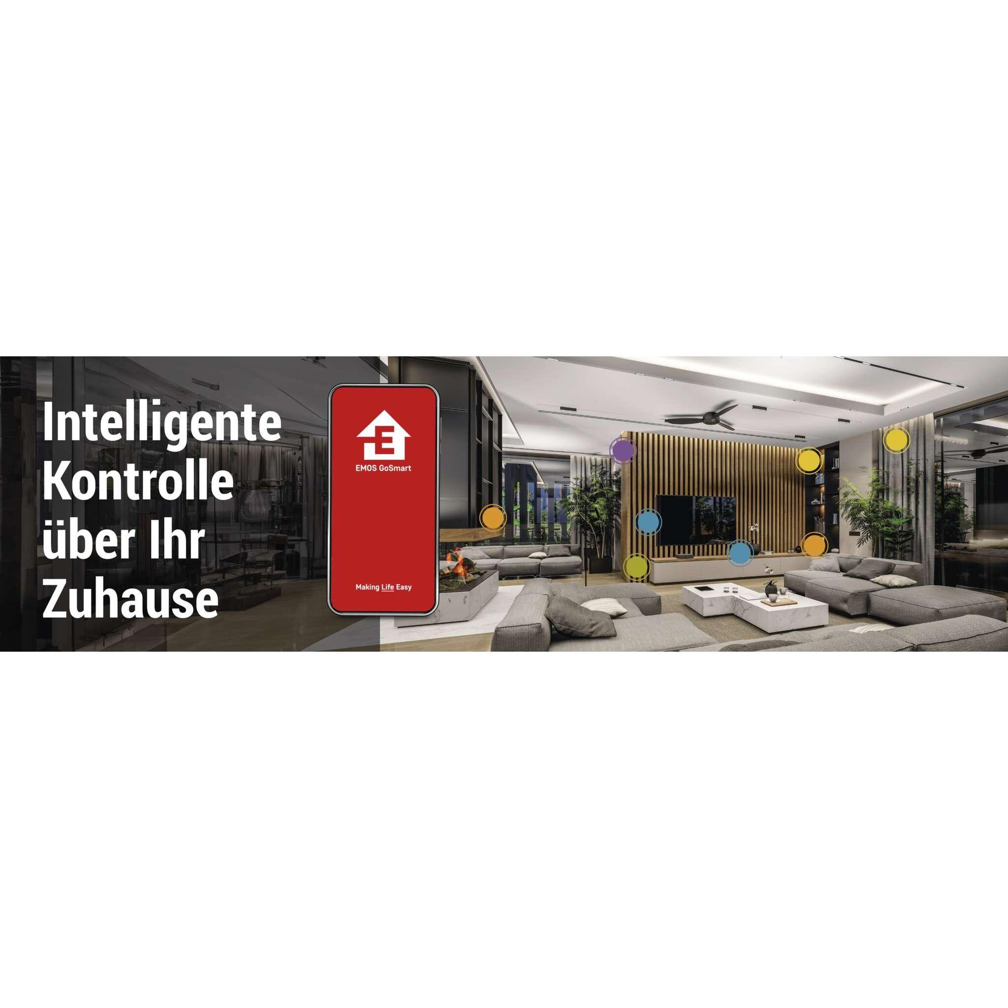 EMOS Smart Home Funkklingel Set mit App, WiFi, kabellos, 52 Melodien, 150m Reichweite, 4 Lautstärken bis 110dB, inkl. Batterie, weiß, P5735WS