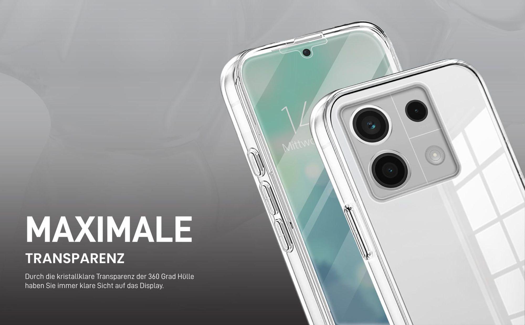 Transparentes 360 Grad Cover Front Back für Xiaomi Redmi Note 13 5G