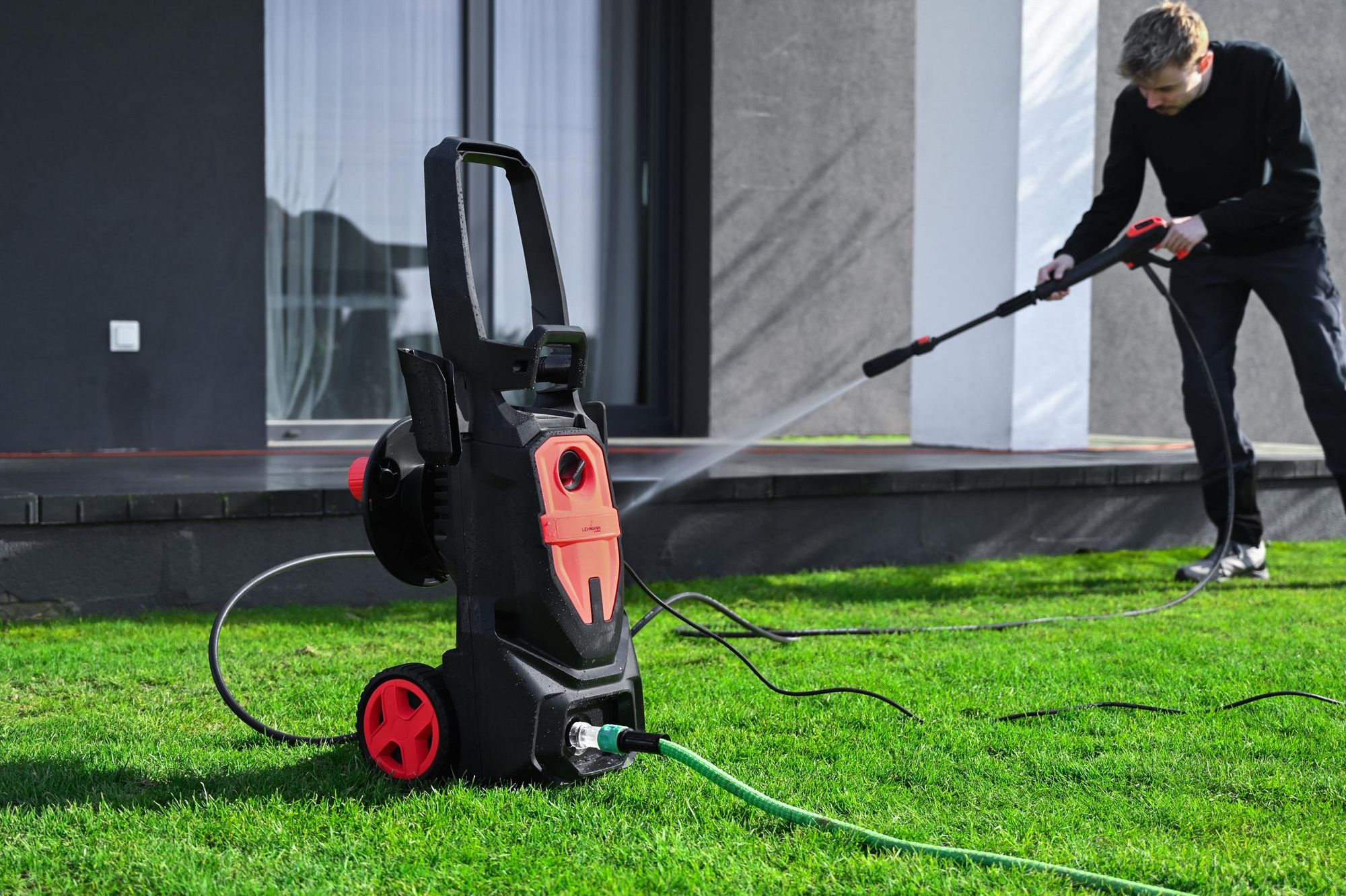 Myjka ciśnieniowa Lehmann Denver 2200 W, 290 bar, przepływ wody 480 l/h, ze zwijaczem węża 10 m, pianownicą i dyszą turbo