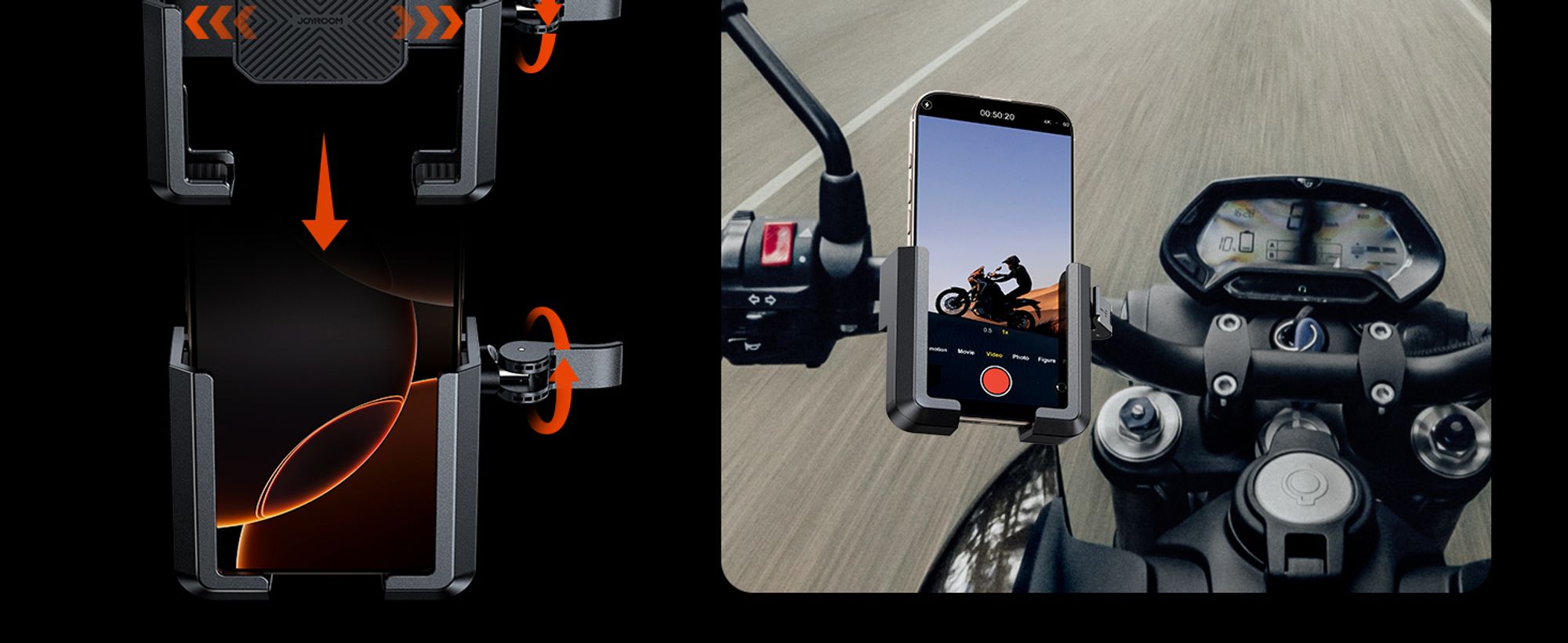 Handyhalterung Fahrrad & Motorrad – [Upgrade 4-Punkt Vibrationsgedämpft] Smartphone Halterung Fahrradlenker, Handyhalterung Motorrad Anti-Vibration