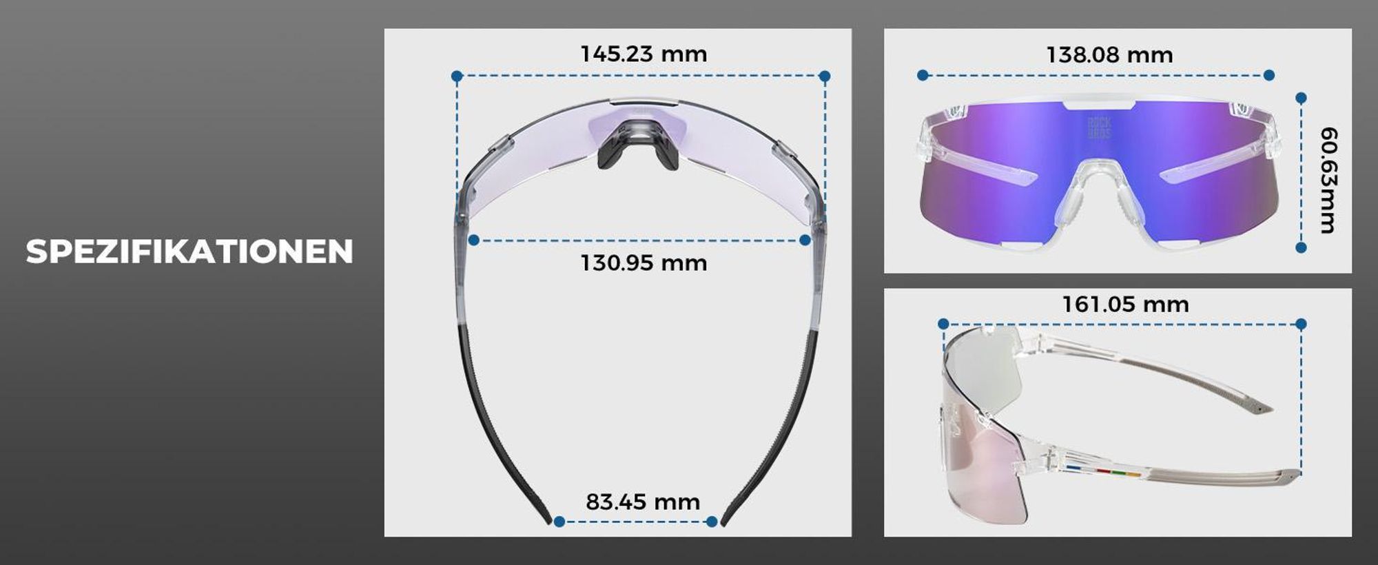 ROCKBROS Road to Sky Fahrradbrille Überbrille Photochrome Radsportbrille mit UV400 Schutz TR90 Rahmen für Outdoor Sport Radfahren Laufen Matt Rosa