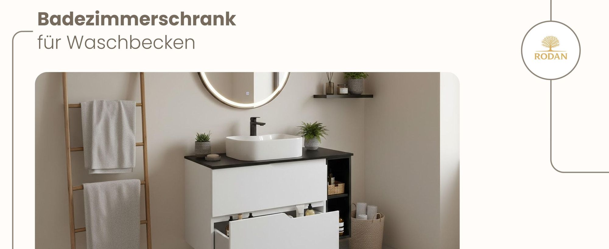 RODAN, Badmöbel, Badschrank, Badezimmermöbel, Badezimmer, MODERN, Waschbeckenunterschrank