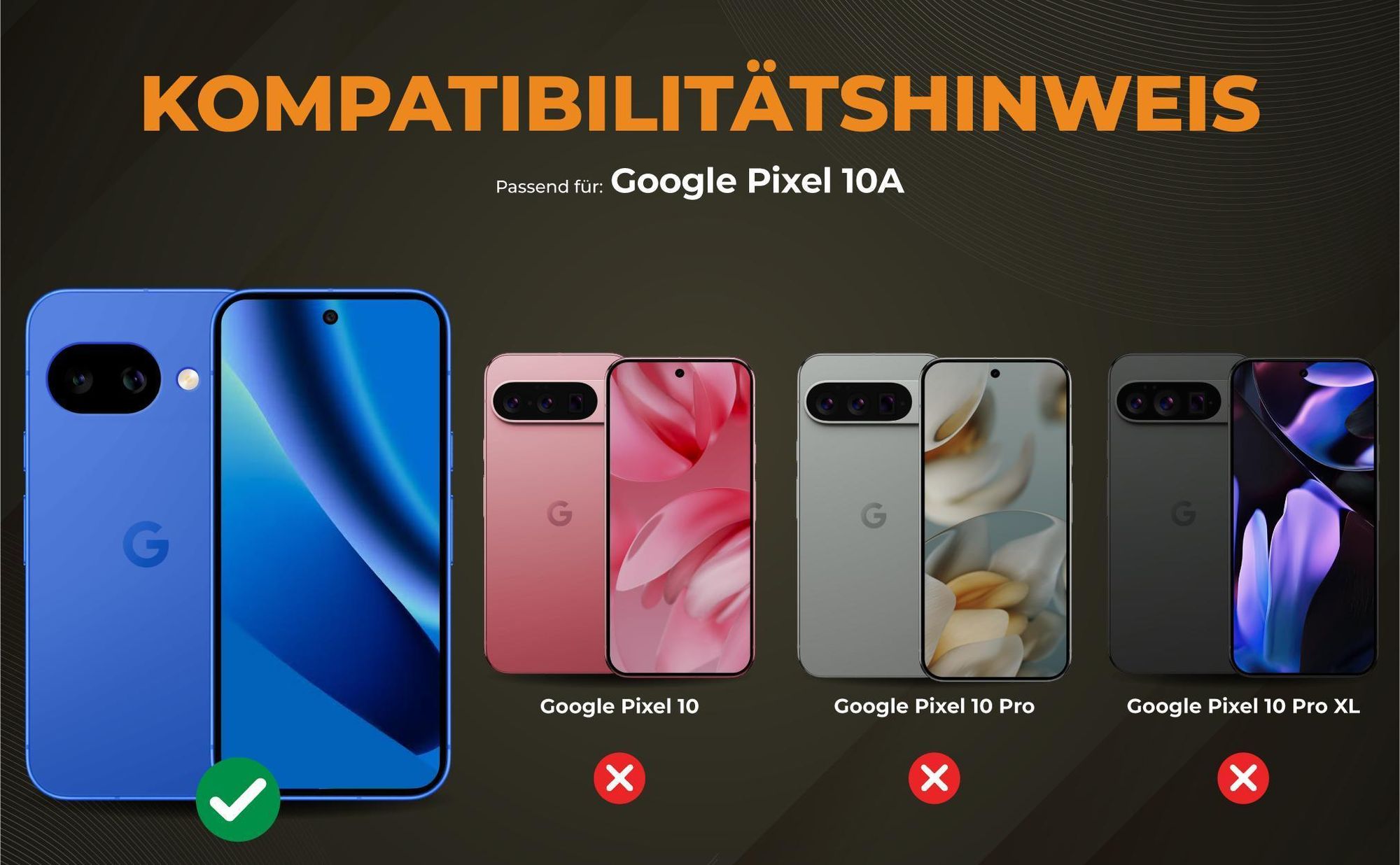 Kompatibilitätshinweise Hülle für Google Pixel 10a