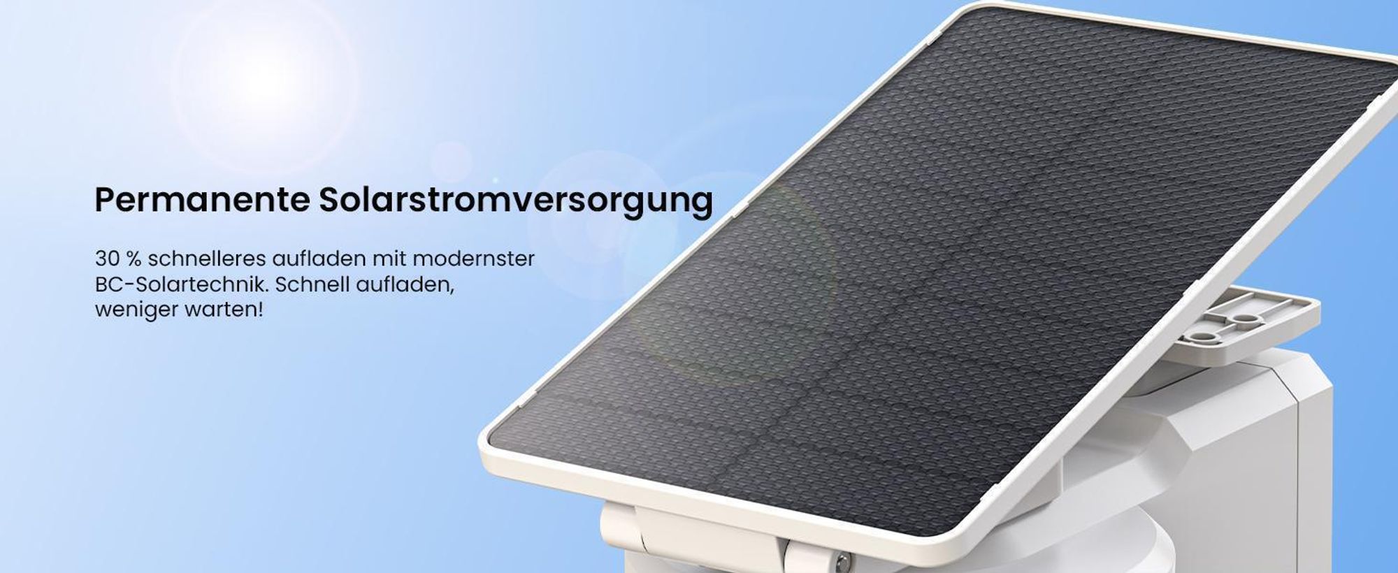 ieGeek 2K bewakingscamera voor buiten, met batterij, WLAN, zonnepaneel, PIR-bewegingssensor, 360° PTZ, IP-camera, nachtzicht en tweewegs audio